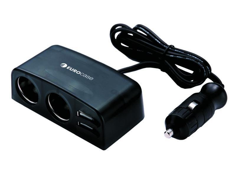 Cargador de auto EUROCASE modelo EUCH-070 salida 12V y USB
