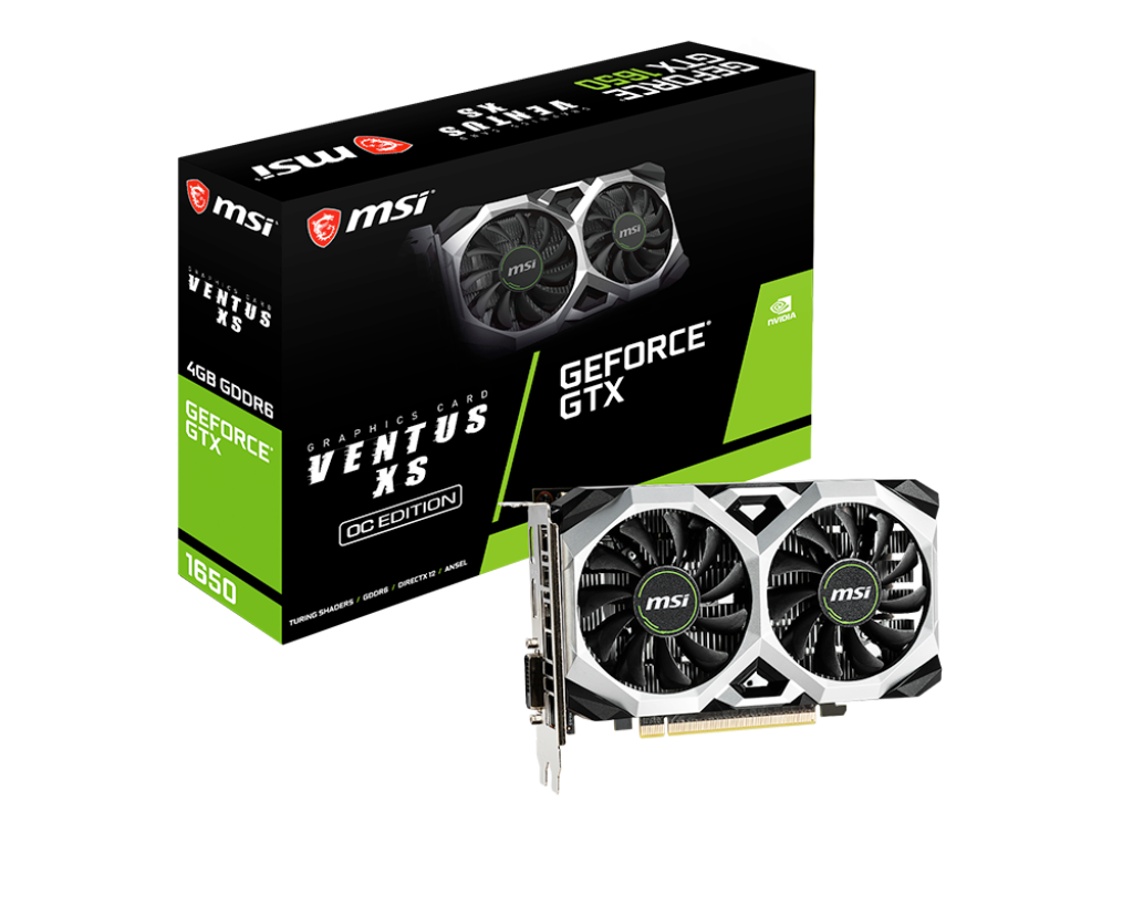 Tarjeta de video MSI GTX1650 D6 Ventus XS OC 4Gb DDR6